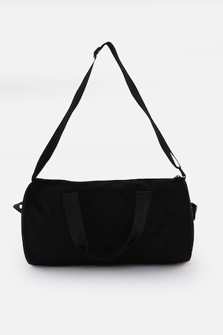 İcone Bag Unisex Spor Çanta Silindir Model, Baskılı, Ön Ve İç Cepli, Yan Saplı, Ayarlanabilir Omuz Askılı Siyah