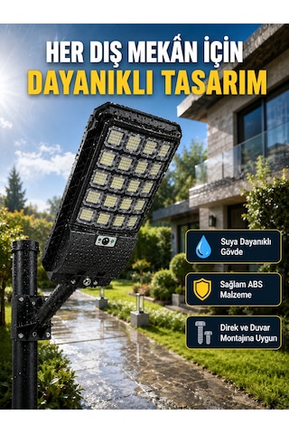 Güneş Enerjili Dış Mekan Led Lambası Geniş Aydınlatma Açılı Akıllı Sokak Lambası - Lisinya Standart