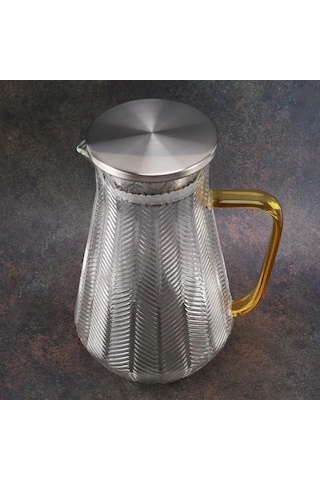 Kapris Metal Kapaklı Tırtıklı Cam Sürahi 1500 Ml Sa6860