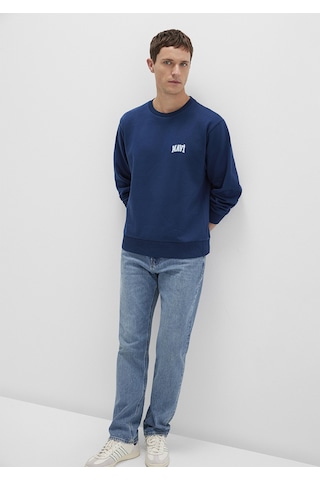 Mavi - Mavi Logo Baskılı Mavi Sweatshirt 0611716-89353 Lacivert