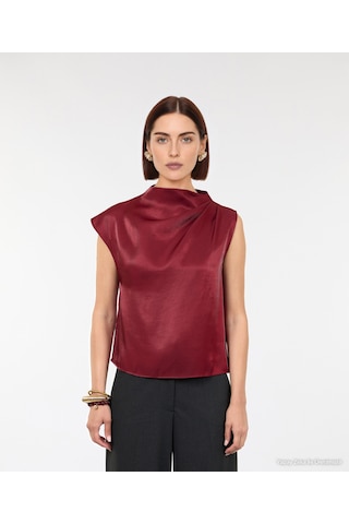Yargıcı Regular Kayık Yaka Kısa Kol Bluz 26kkbl6037x 016 Bordo