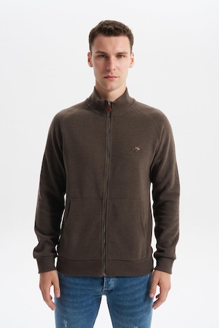 Arma Erkek Regular Fit Basic Reglan Kollu Selanik Kazak Karbon Fırçalı, Dik Yaka, Tam Fermuar, Cepli, Pamuk Polyester K30324698202 Kahverengi