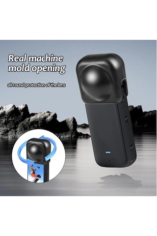 Oem Insta360 X5 X4 İçin Toz Geçirmez Çizilmez Silikon Lens Koruyucu Siyah