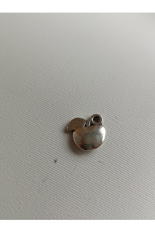 Elma Metal Çinko Alaşım Kolye Ucu 11x2mm 10 Adet Gri Çok REnkli