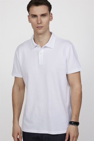 Tudors Slim Fit Desenli Polo Yaka Erkek Beyaz Tişört-27283-Beyaz