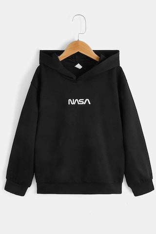 Çocuk Nasa Baskılı Sweatshirt Siyah