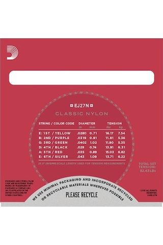 D'addario Ej27N Klasik Gitar Tel Seti 4/4 . Sılverplated Wound