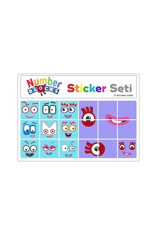 Number Blocks Matematik Eğitici Birim Küp Snapcubes /51-60 Sticker 18 Pcs
