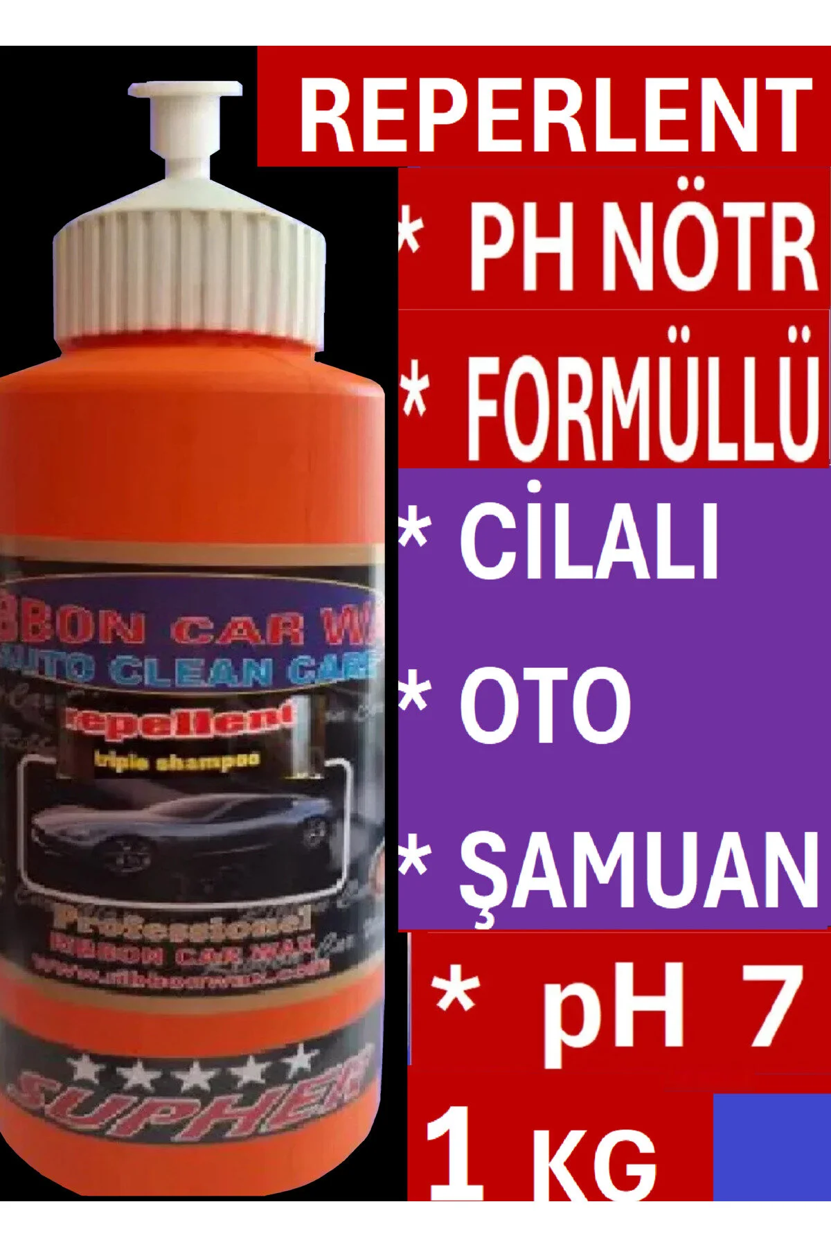 Reperlent Ph Nötr Formüllü Cilalı Oto Yıkama Şampuanı 1 Kg