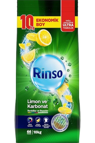 Toz Çamaşır Deterjanı Renkliler Ve Beyazlar Için Limon Ve Karbonat 10 Kg X1