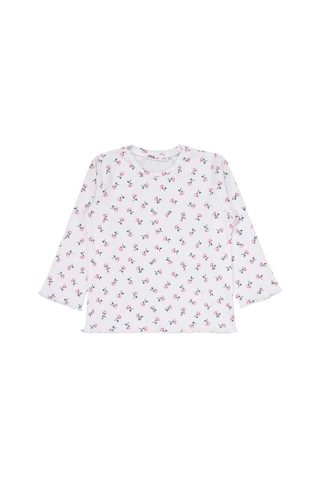 Civil Girls Çiçek Desenli 2-5 Yaş Pijama Takımı - Ekru