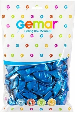 Gemar Metalik Balon 100'Lü Paket Mavi
