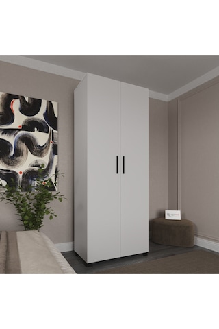 Noe 2 Kapaklı Gardrop, Askılı Ve Raflı, 200 Cm
