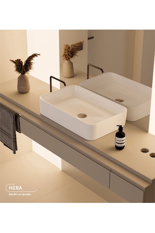 Turkuaz Seramik Cerastyle Hera Tezgah Üstü Lavabo 60 x 38 CM