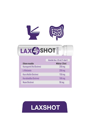 Laxshot Karnıyarık Otu, L-glutamin, Kara Halile, Karahindiba İçeren Gıda Takviyesi 7 Shot