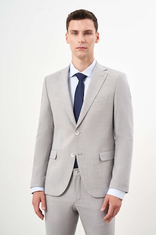 Morven Erkek A. Mavi Poliviskon Trend Çizgili Desen Slim Fit Mono Yaka Takım Elbise 24ys001009311 A. Mavi