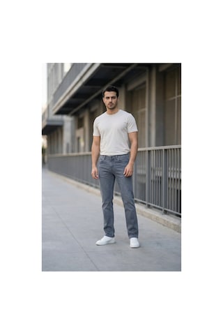 Little Cup Jeans Co Erkek Antrasit Klasik Kesim Pamuklu Esnek Jean Kot Denim Pantolon