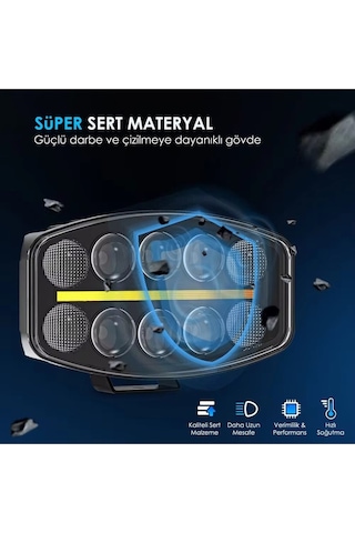 10'' Beyaz Turuncu Led Spot Projektör + Drl Tır Kamyon Off Road 12-24volt Çalışma Lambası