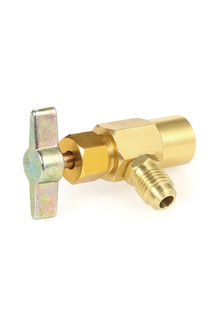 Vkemall Alüminyum R134a Soğutucu Şişe Açıcı, 1/2" Acme, Gaz Salma Valfi, Otomobil Klima Ürünü Altın
