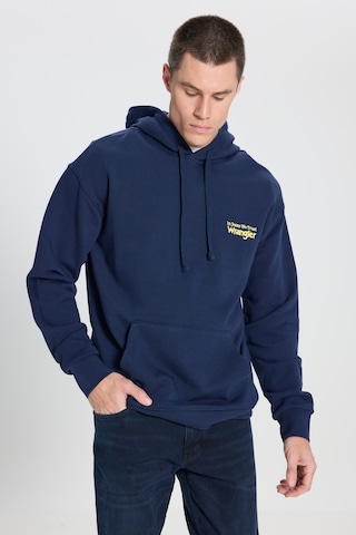 Wrangler Relaxed Fit Geniş Kesim Kapüşonlu %100 Pamuk Lacivert Sweatshirt Navy