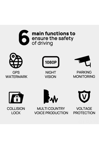 Xindoker Gümüş Gri Araç Kamerası 1080p Full Hd - 150 Geniş Açı, Gece Görüşü, Döngü Kaydı, Park Monitörü, Wıfı Desteği Acc Kablolu, Hafıza Kartı Yok