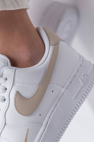 Nike Air Force 1 07 Ess Unisex Leather Sneaker Hakiki Deri Günlük Spor Ayakkabı Beyaz Bej Beyaz