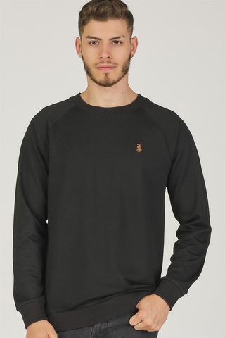 V4003 Dewberry Reglan Kol Erkek Sweatshırt-siyah Siyah