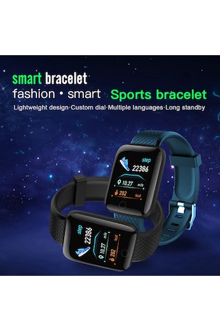 Geeroyoo 116plus Akıllı Bileklik: 1.44" Tft Dokunmatik Ekran, Spor Sağlık İzleme, Ip67 Su Geçirmezlik, Uzun Pil Ömrü, Android/ios Desteği - Mavi