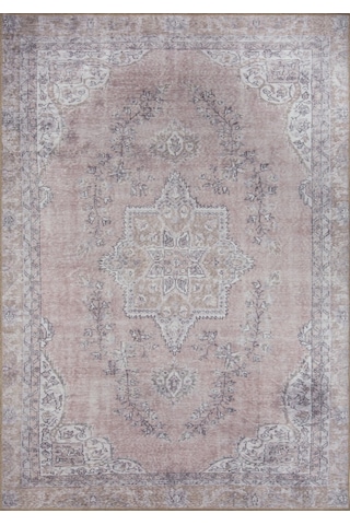 Artloop Dorian Eskitme Desenli Dokuma Taban Dekoratif Pembe / Pudra Halı Al 91 Bej