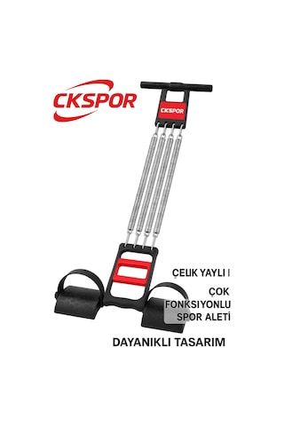 El Ayak Göğüs Yayı 5 Çelik Yaylı Çok Fonksiyonlu Fitness Ve Evde Spor Egzersiz Aleti