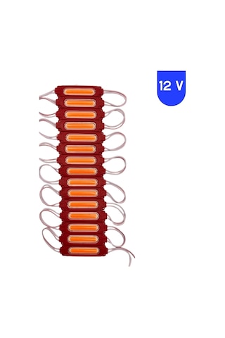 12 Volt 2 Watt Kırmızı Cob Led Modül Ip65 10 Adet Modül 12V