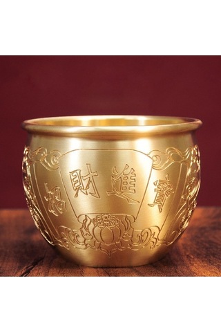 Opulentliving Suntek Hazine Kavanozu, Pirinç Sanat Heykel, 11.8cmx9cm, Ofis-ev Dekorasyonu, Hediyelik 11.8cmx9cm