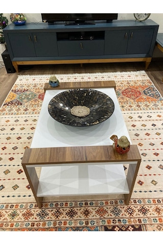 Bicabin Atina Dekoratif Orta Sehpa Garda Beyaz (Coffee Table)