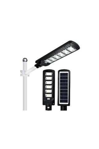600 Wat Solarlı Sensörlü Güneş Enerjili Zaman Yarlı Otomatik Bahçe Sokak Aydınlatması Projektörü Siyah - Beyaz