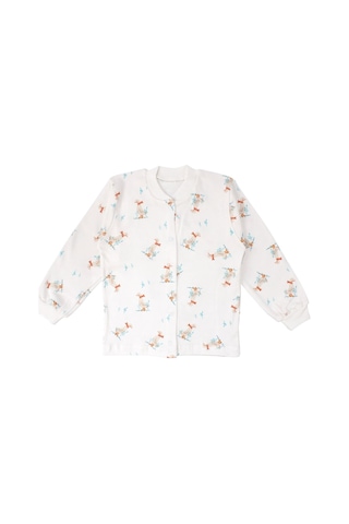 Bebegen Unisex Ekru Ördek Desenli Çıtçıtlı Pijama Takımı Çok Renkli