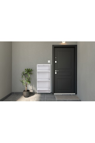 Arpelia Metal Ayakkabılık 3 Lü Beyaz