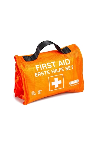 Flexeo 59 Parça Su Geçirmez Ilk Yardım Kiti Rulo Çanta Outdoor Acil Durum Tırmanış Kamp Seti Güvenlik Kilidi Turuncu