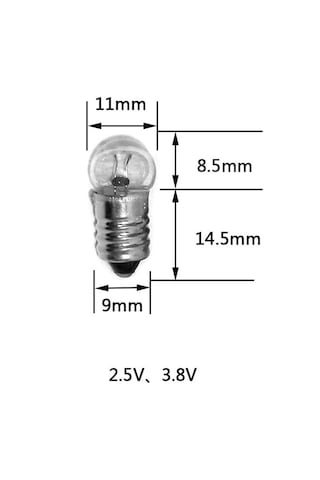 Fener Ampül Mini 2.5 Volt Vidalı 50lik Paket