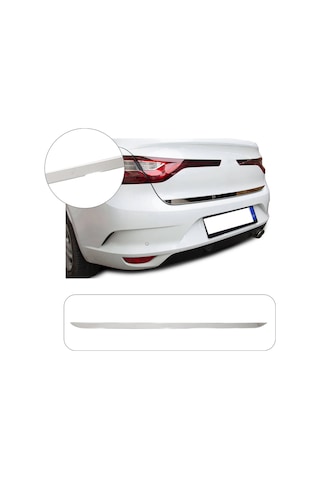 Renault Megane 4 Sedan Uyumlu 2016 Ve Üzeri Krom Bagaj Alt Çıtası Paslanmaz Çelik