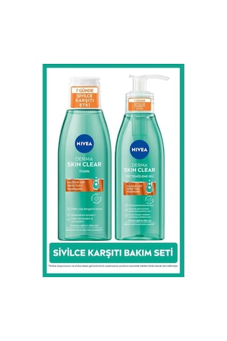 Derma Skin Clear Karşıtı Yüz Temizleme Jeli 150ml Ve Nemlendirici Tonik 200ml, Nisaniamid