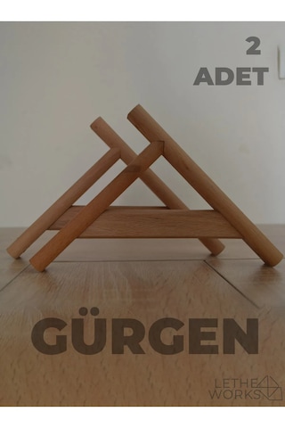 Raf Ayağı, Gürgen Ahşap 2 Adet Natural