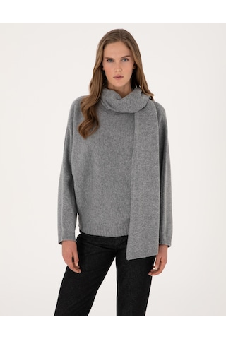 Pierre Cardin Kadın Gri Melanj Kazak /triko 50311855-vr086 Gri Melanj