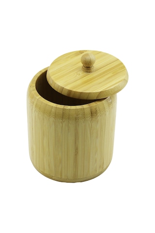 Ahşap Bambu Kapaklı Şekerlik Ø11.3 Cm Diğer