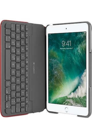 Logitech Apple Uyumlu iPad Mini 3,2,1 Için Klavyeli Kılıf Canvas Red (Türkçe)