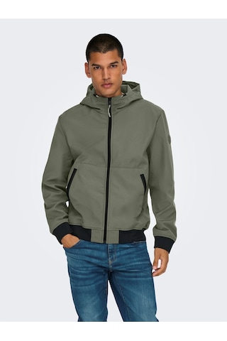 Only & Sons Onsbowıe Softshell Bomber Noos Erkek Gri Mont - 22029276