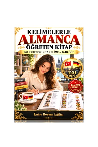 Kelimelerle Almanca Öğreten Kitap Görsellerle Almanca Öğrenme 120 Ders, 1440 Öğe