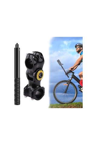Sones Monopod Standı İle Motosiklet Bisiklet Gidon Fikstürü Montaj Kamera Braketi Adaptörü Siyah