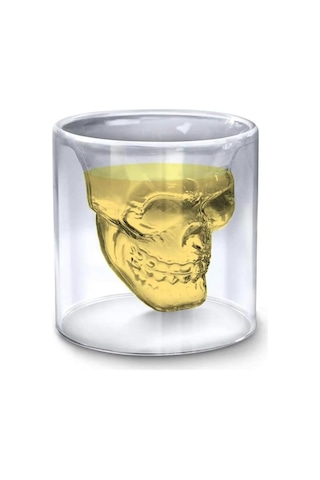 Senon Crystal Head Kuru Kafa 4'lü Shot Bardak Seti Tekila Bardağı Kuru Kafa Tasarımlı Isıya Dayanıklı Sunum Kokt Genel