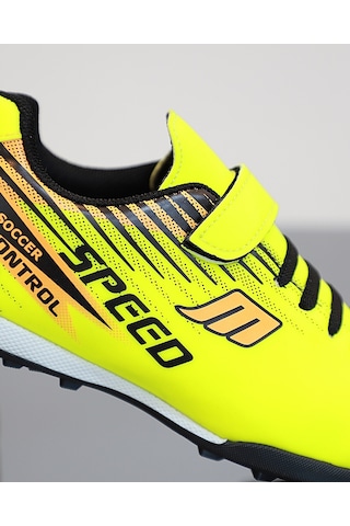 1753-1368 Bantlı Çocuk Halı Saha Futbol Ayakkabısı Sarı Çok Renkli