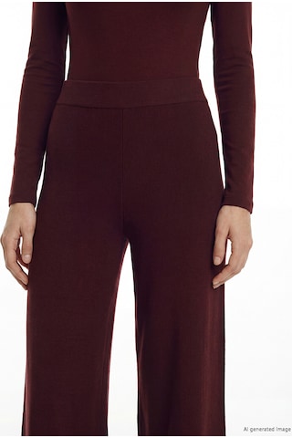 Lcw Modest Bordo Beli Lastikli Kadın Triko Pantolon